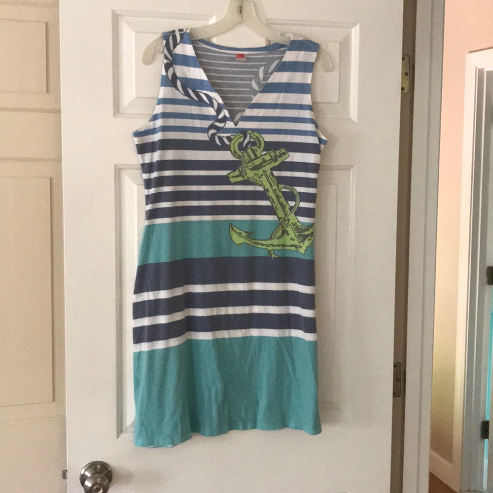 Nautical Pattern Tshirt Material Dress